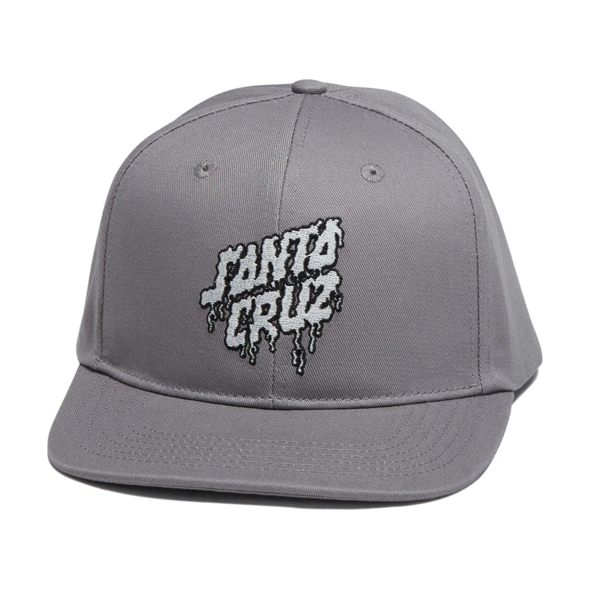Santa Cruz Plasma Stacked Strip Snapback Hat - Heather Grey/Silver