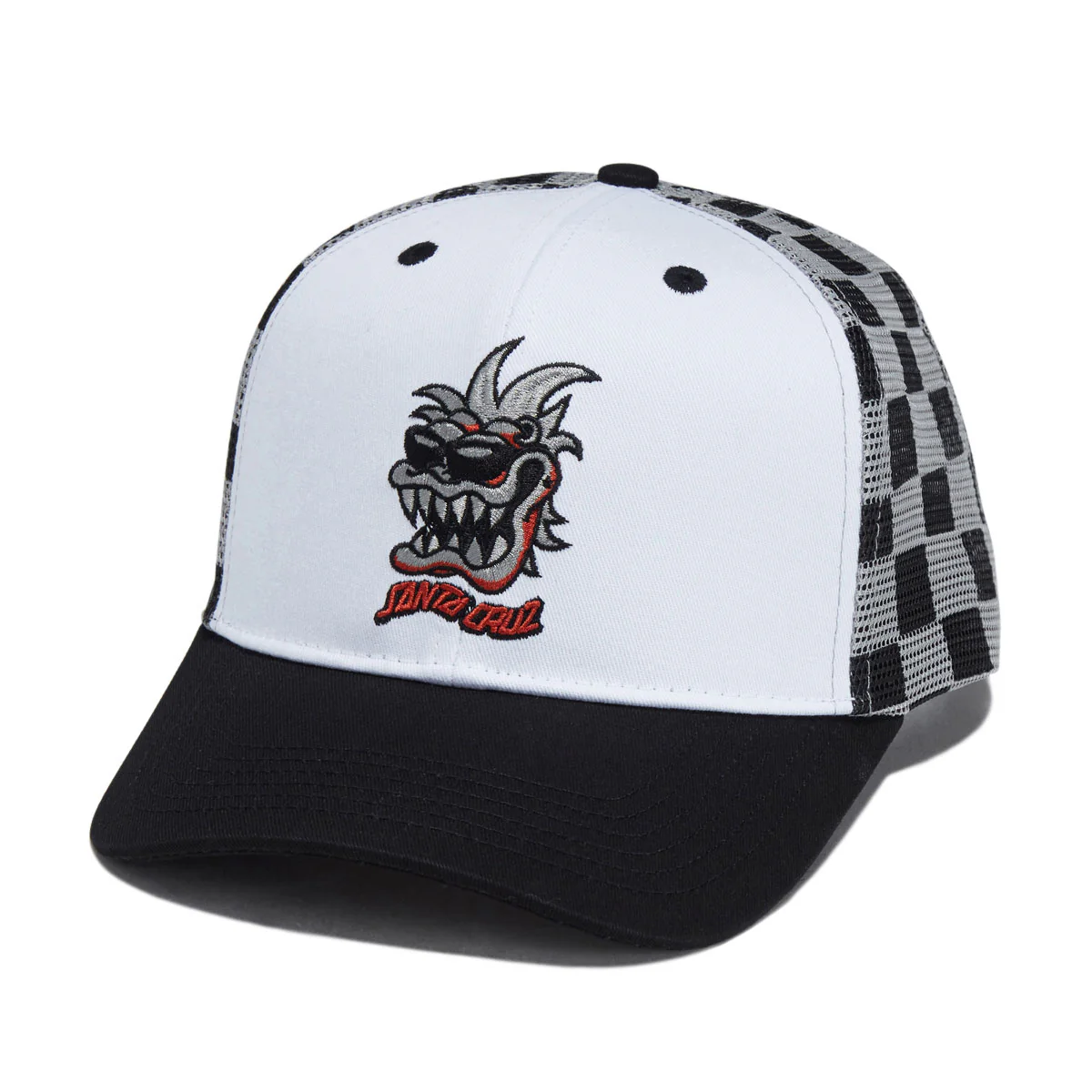 Santa Cruz SC Gremlin Mesh Trucker Hat - White/Checker