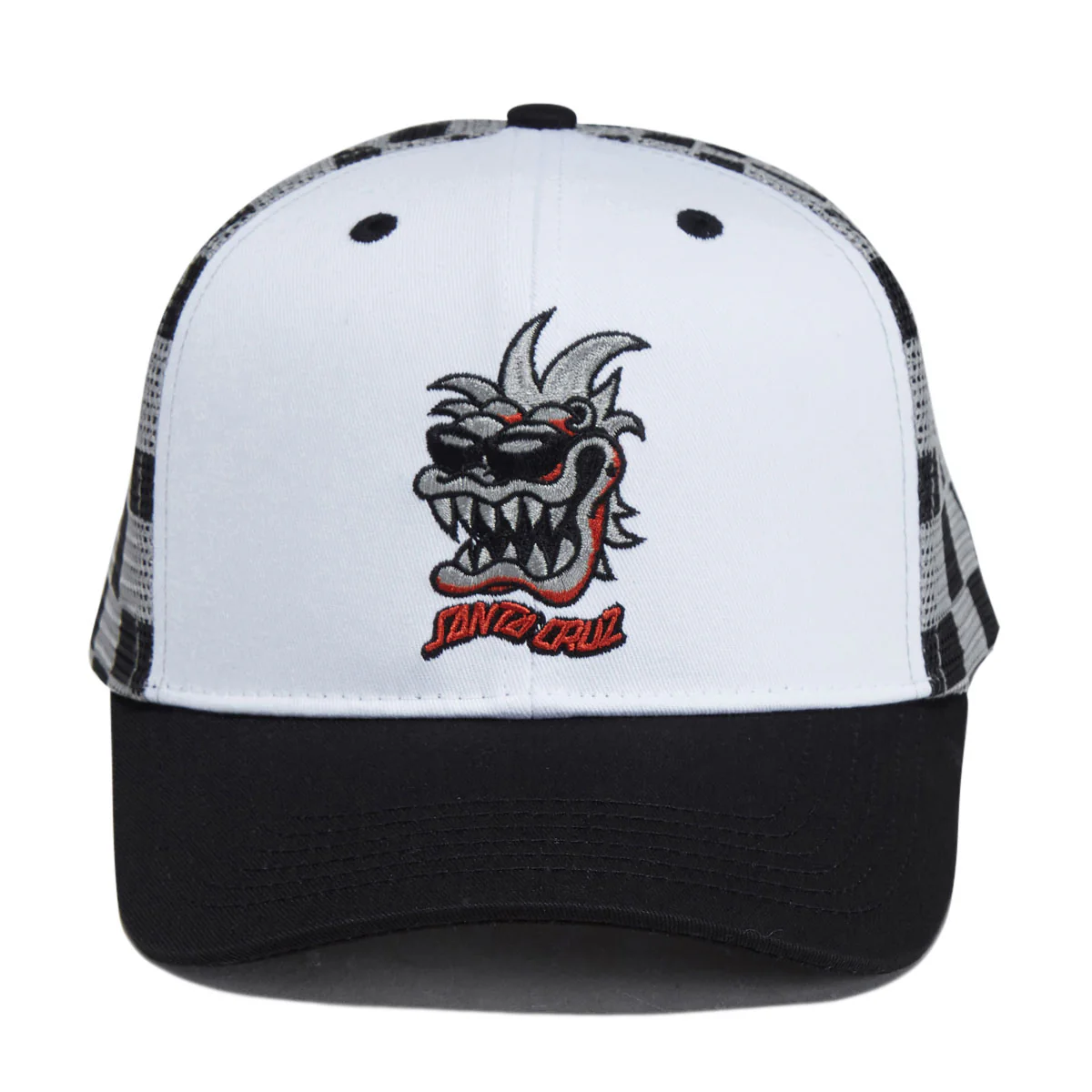 Santa Cruz SC Gremlin Mesh Trucker Hat - White/Checker - Image 3