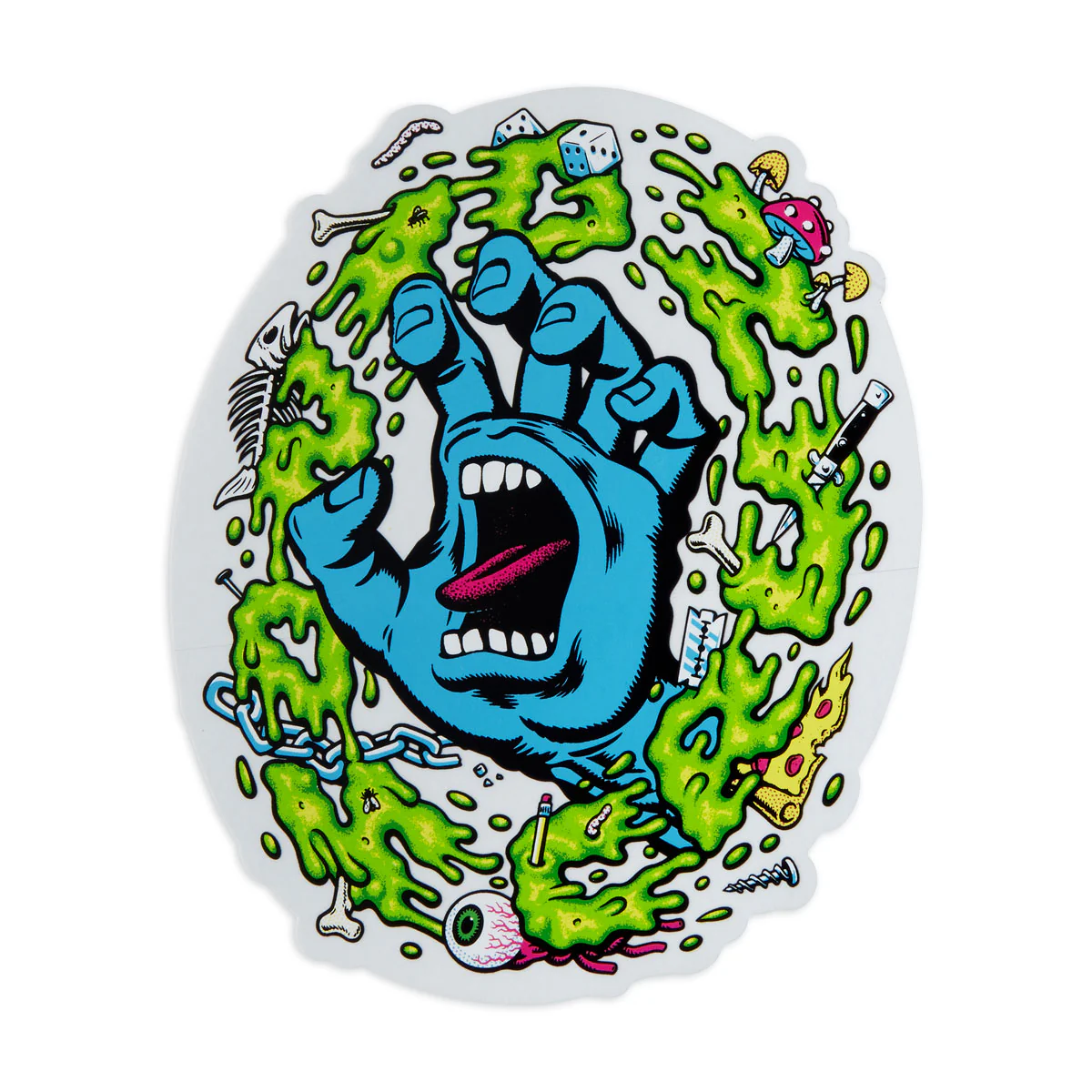 Santa Cruz Slime Scream Clear 3.75" Sticker - Multi