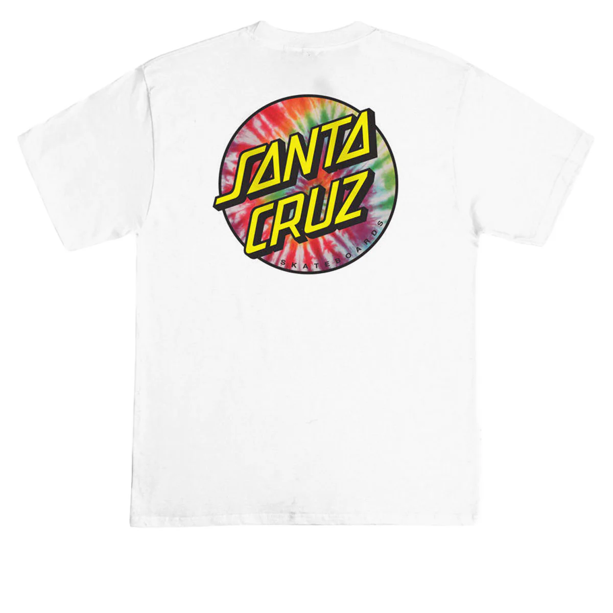 Santa Cruz Tie Dye Dot Chest T-Shirt - White