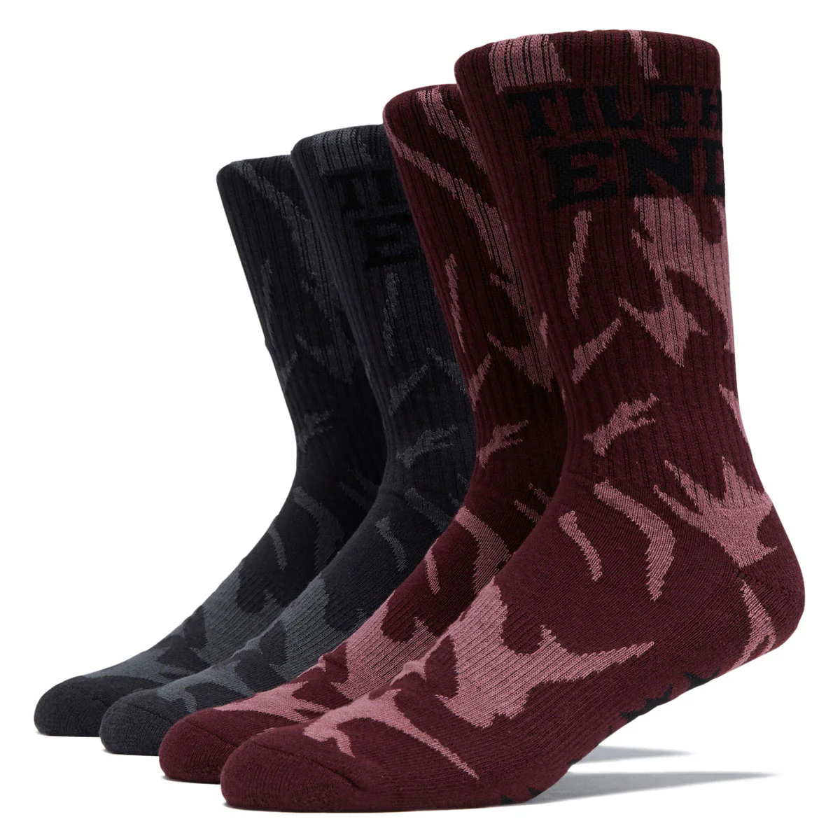 Santa Cruz TTE Messenger 2 Pack Of Crew Socks - Smoke Black/Wine