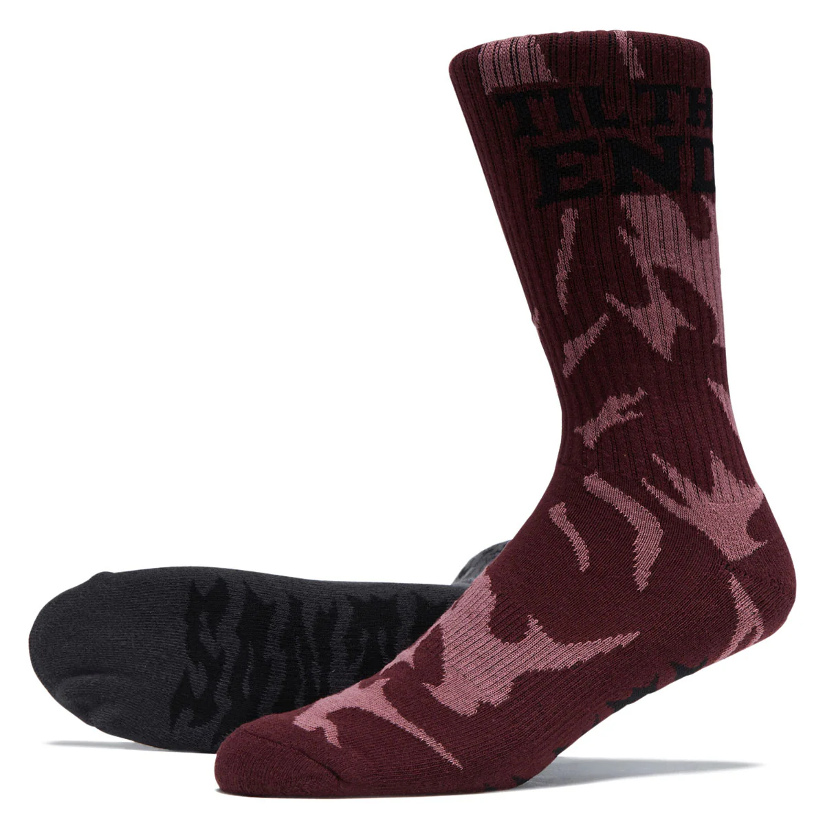 Santa Cruz TTE Messenger 2 Pack Of Crew Socks - Smoke Black/Wine - Image 2