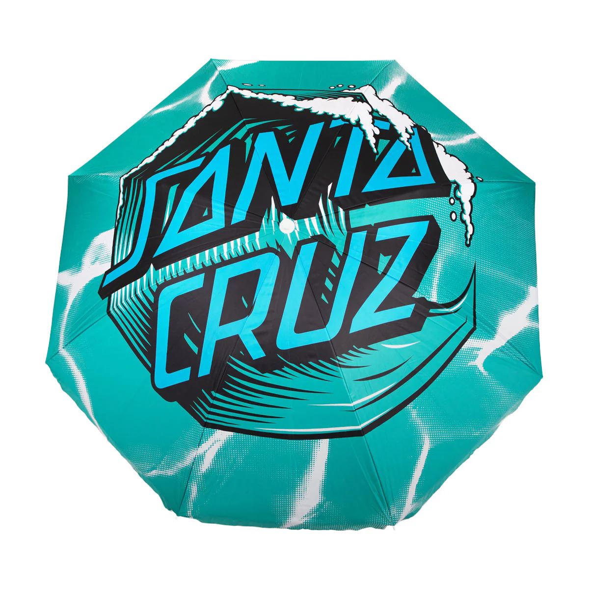Santa Cruz Wave Dot Beach Umbrella - Teal - Image 2