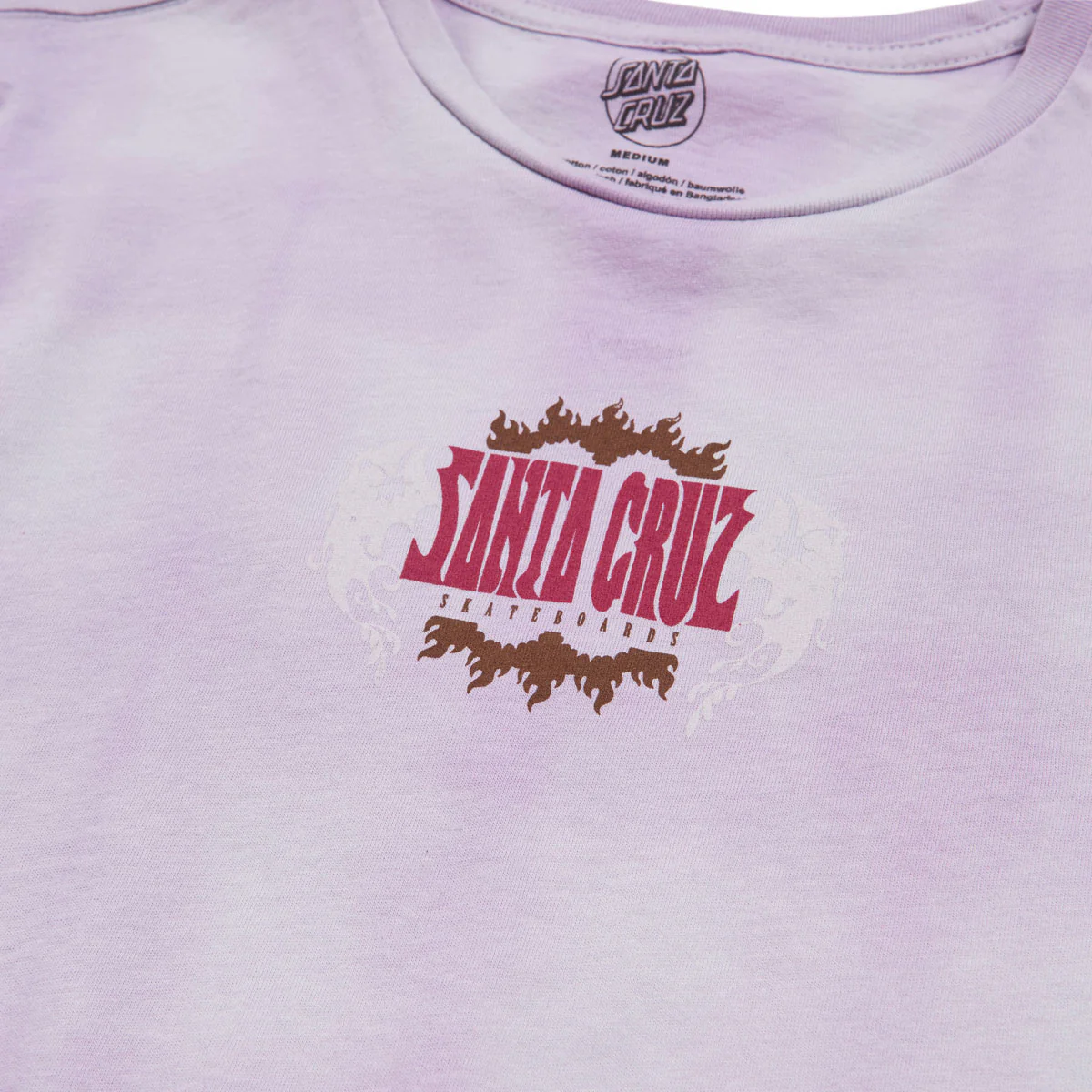 Santa Cruz Womens Winged Inferno Skimmer T-Shirt - Lavender Dye - Image 3