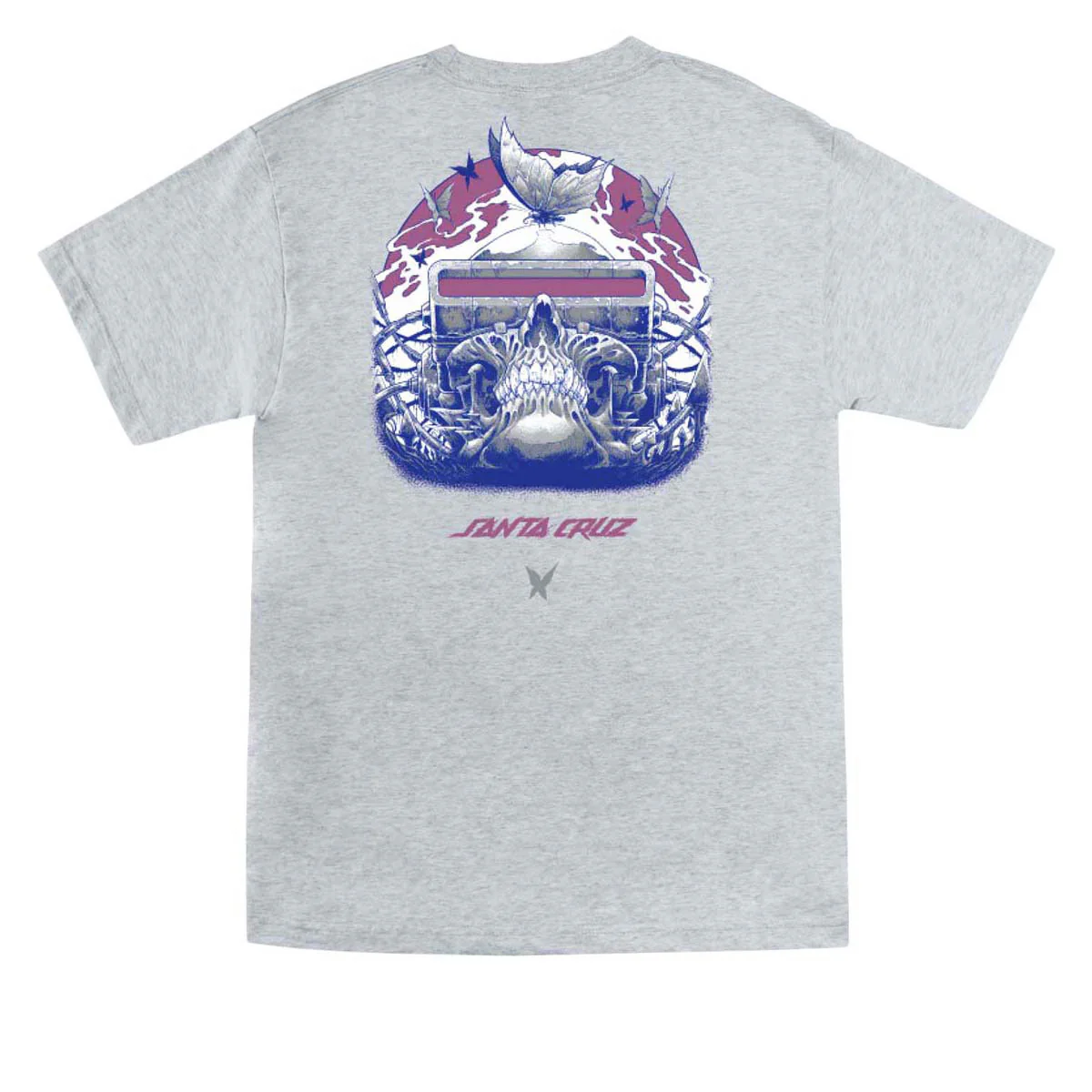 Santa Cruz Wooten Cyber Skull T-Shirt - Heather Grey