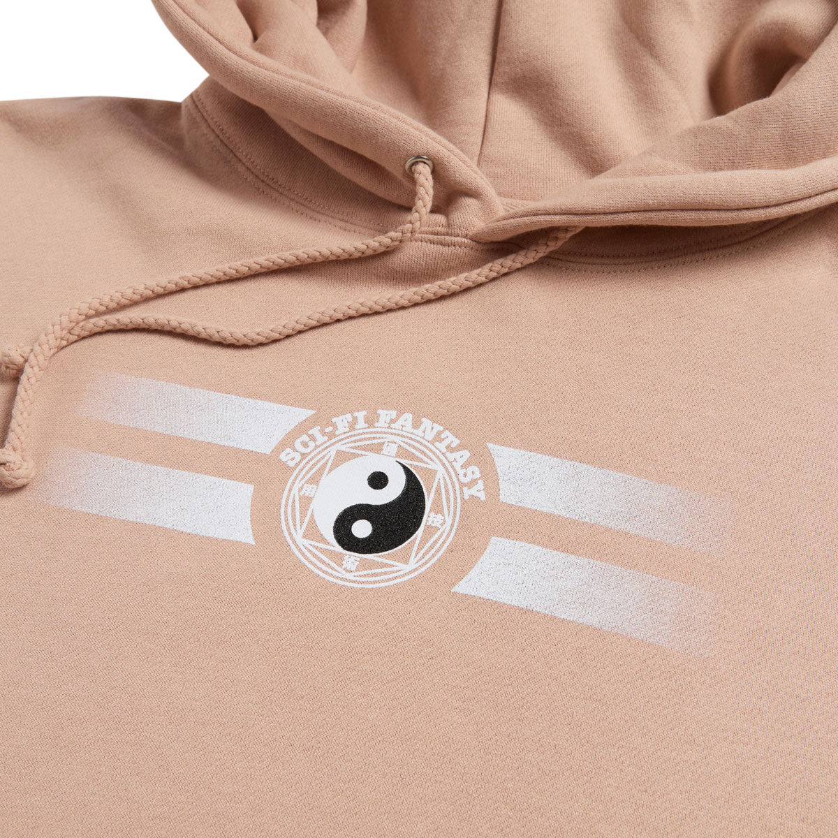 Sci-Fi Fantasy Yin Yanged Fleece Hoodie - Dusty Pink - Image 2