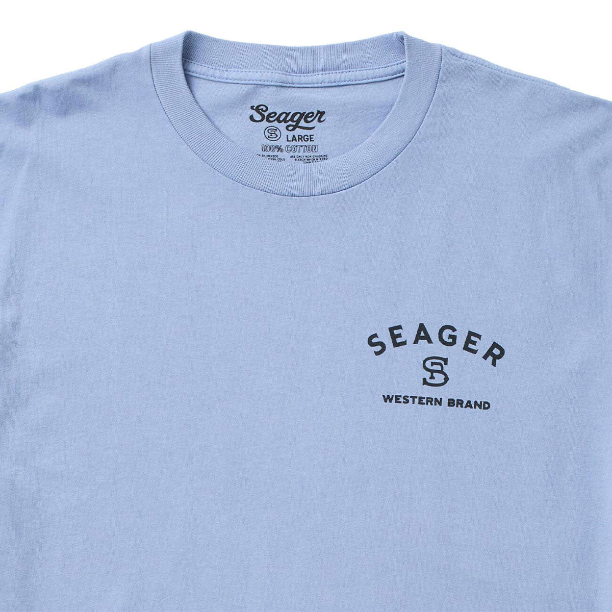 Seager Branded T-Shirt - Faded Denim - Image 3