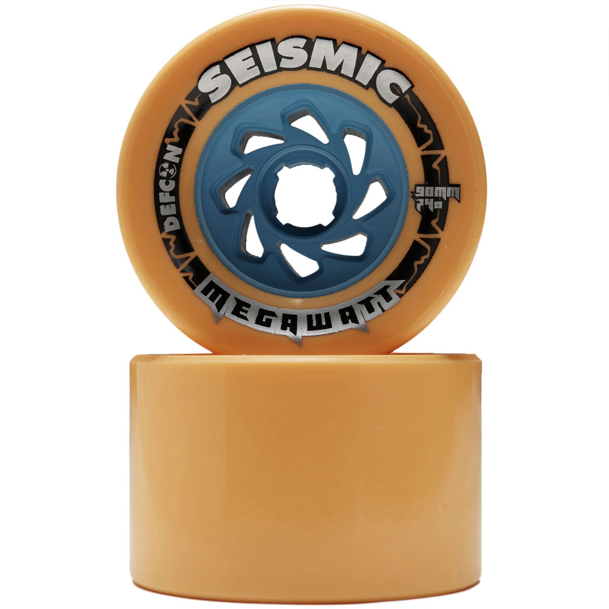 Seismic Megawatt 74a Longboard Wheels - Mango - 90mm - Image 2