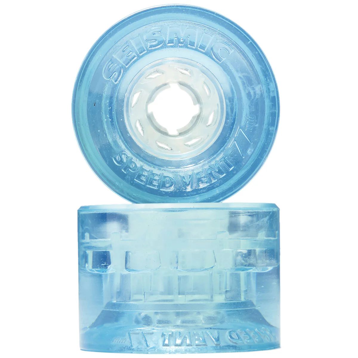 Seismic Speed Vent 77a Longboard Wheels - Clear Blue - 77mm - Image 2