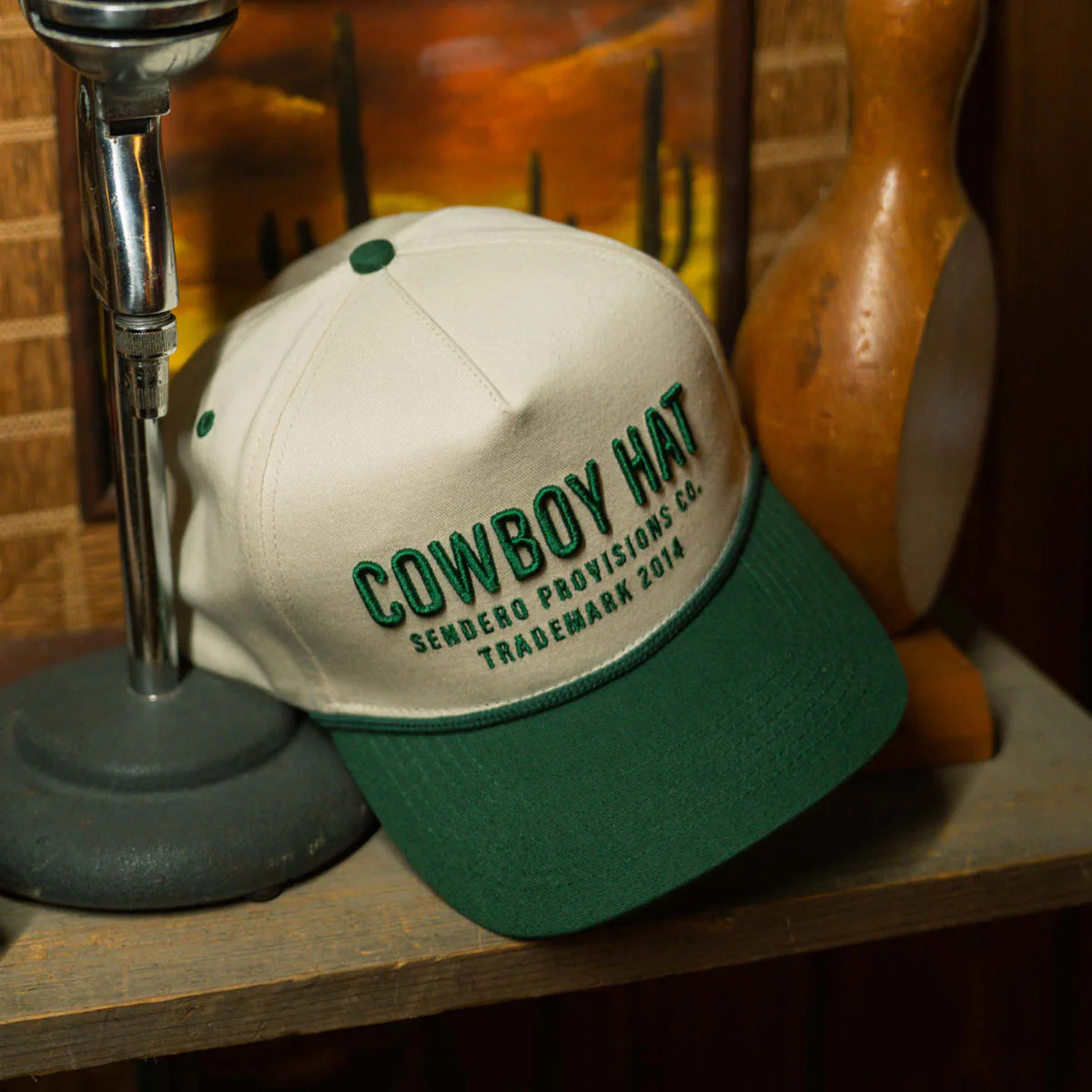 Sendero Cowboy Hat - Cream/Green - Image 6