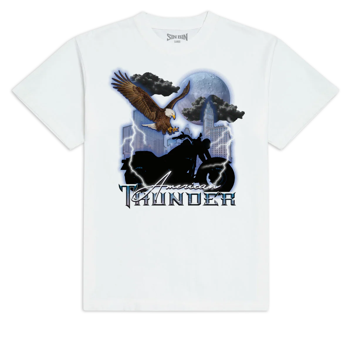 Sin Bin American Thunder T-Shirt - White - XL