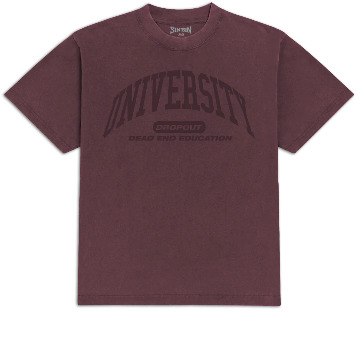 Sin Bin Uni Tonal T-Shirt - Maroon - SM