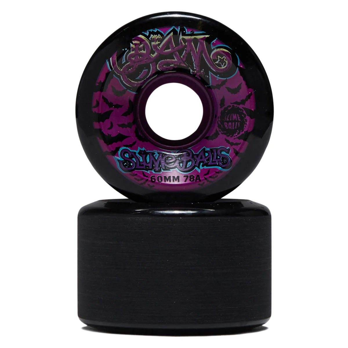 Slime Balls Bam Margera Guest OG Slime 78a Skateboard Wheels - Black - 60mm - Image 2