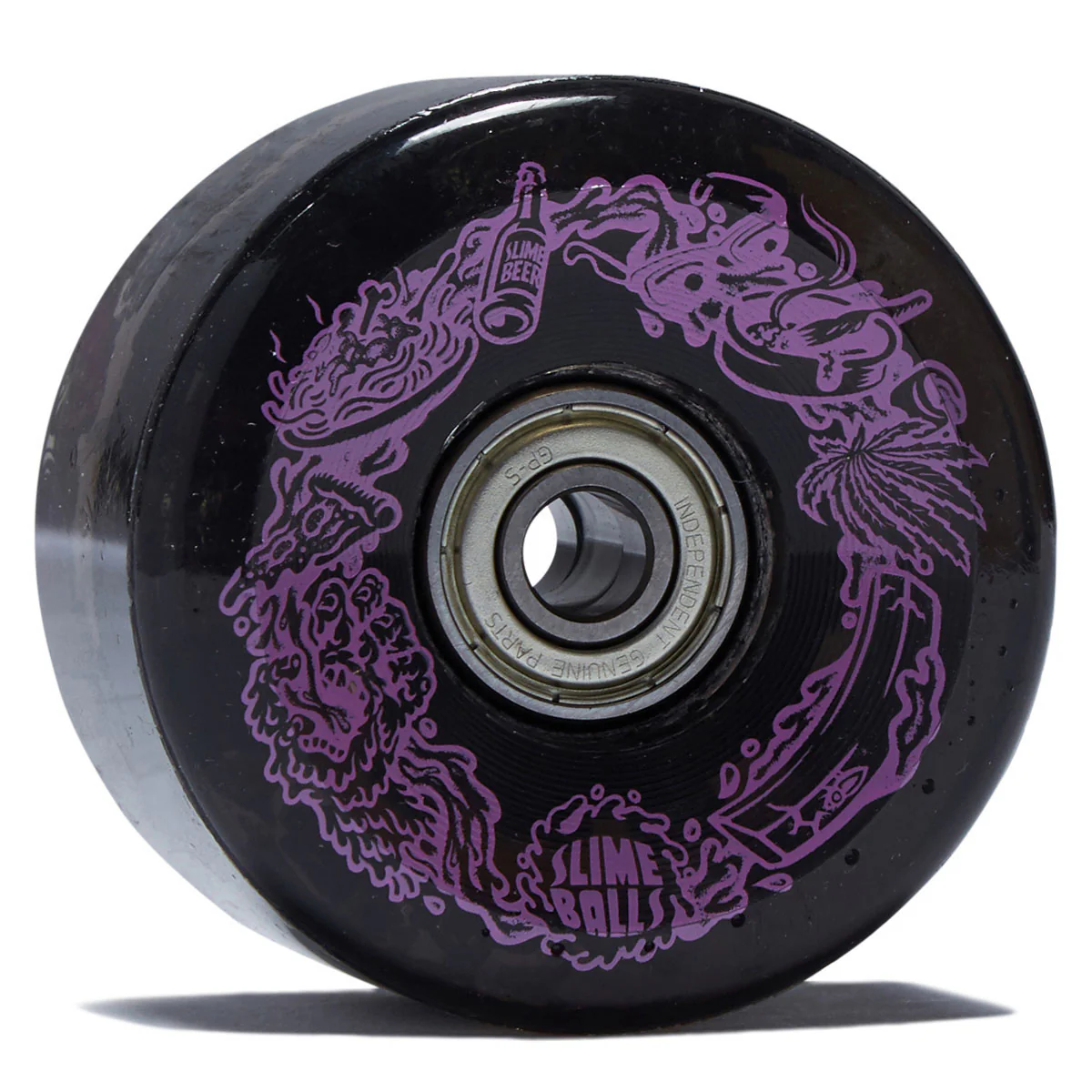 Slime Balls Neon Vomit Limited Edition Light Ups OG Slime 78a Skateboard Wheels - Black - 60mm