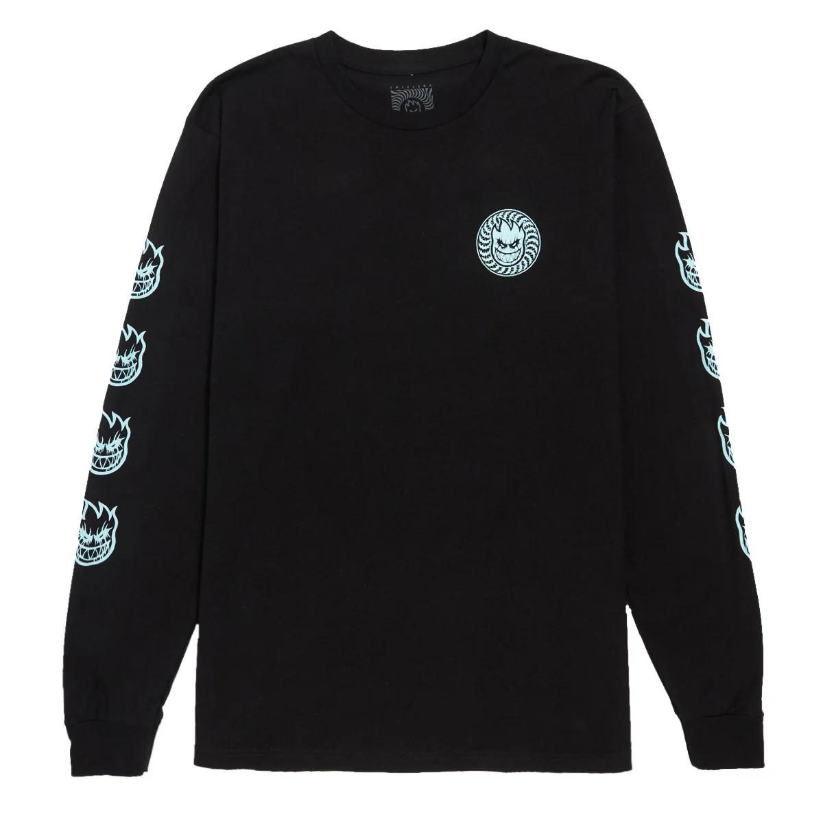 Spitfire Deathmask Classic Long Sleeve T-Shirt - Black/Glow - Image 2