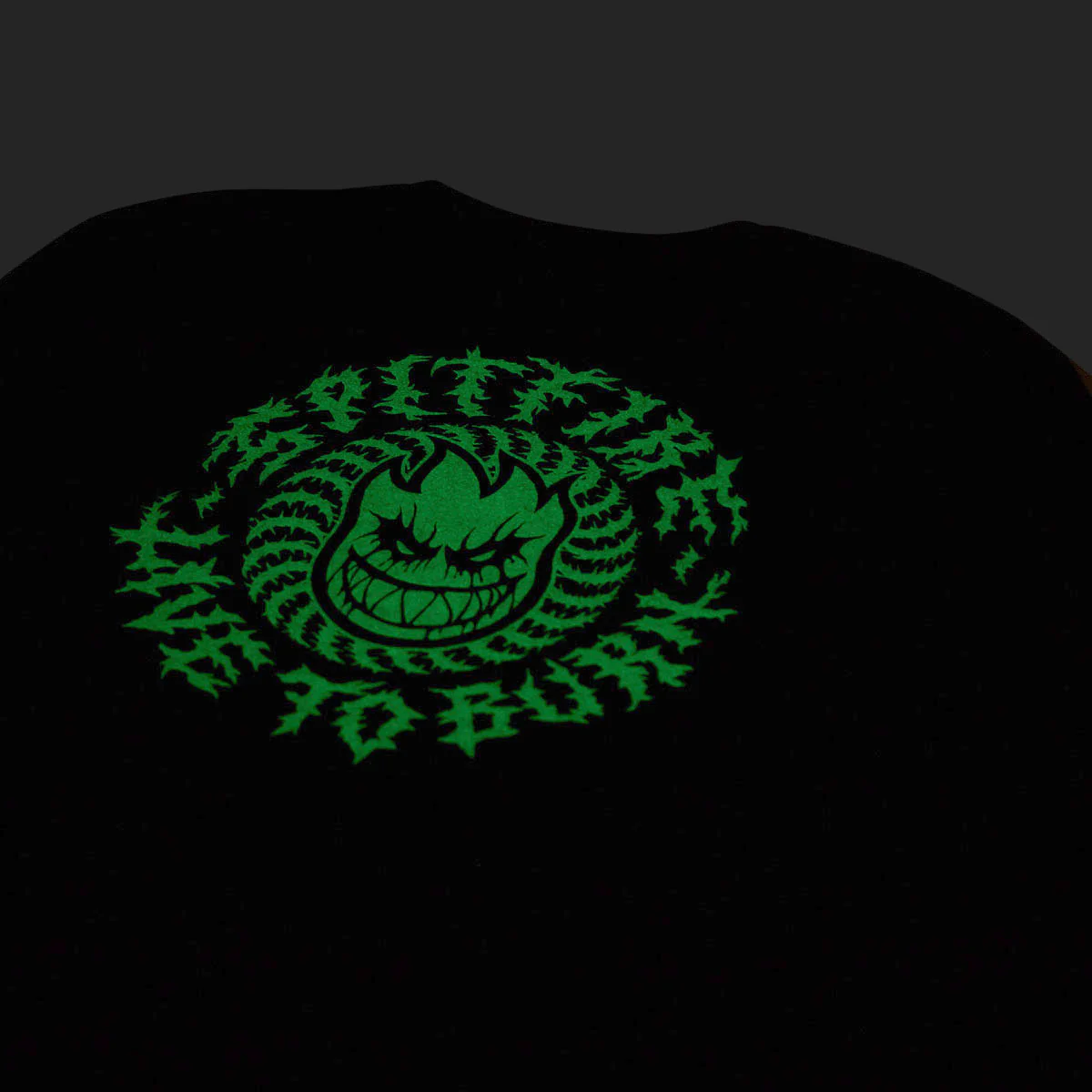 Spitfire Deathmask Classic Long Sleeve T-Shirt - Black/Glow - Image 4