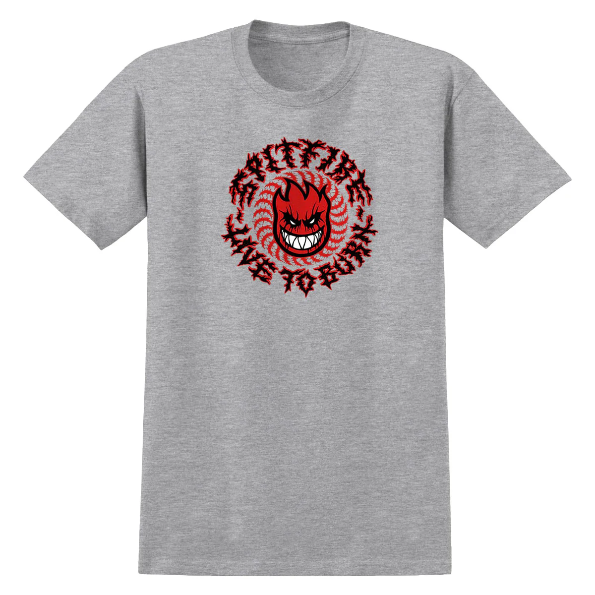 Spitfire Deathmask Classic T-Shirt - Heather Grey/Multicolor