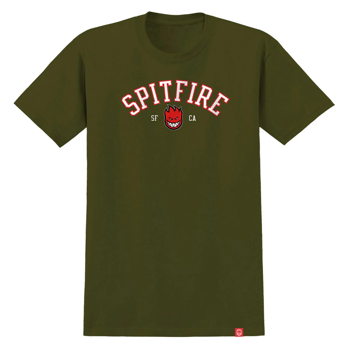 Spitfire Team Bighead T-Shirt - Military Green/Red/Black/White