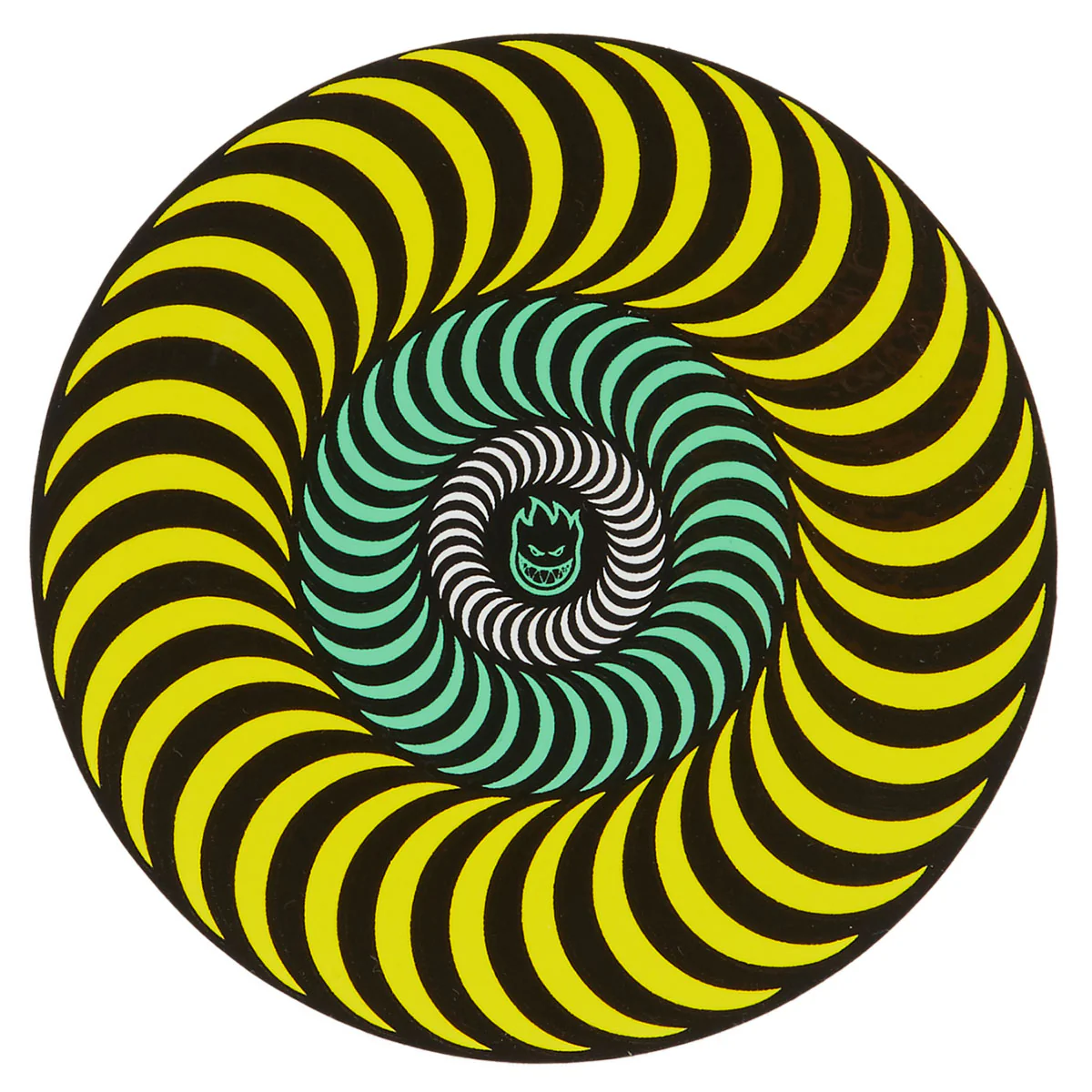 Spitfire Tri-Color Swirl Bighead Sticker - Yellow - 4"