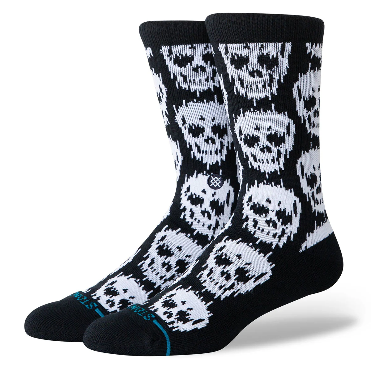 Stance Static Skull Crew Socks - Black