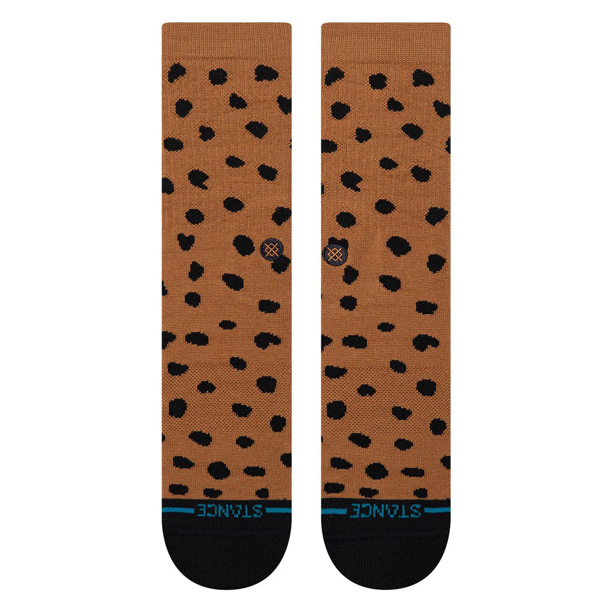 Stance Womens Leopard Crew Socks - Brown - Image 2