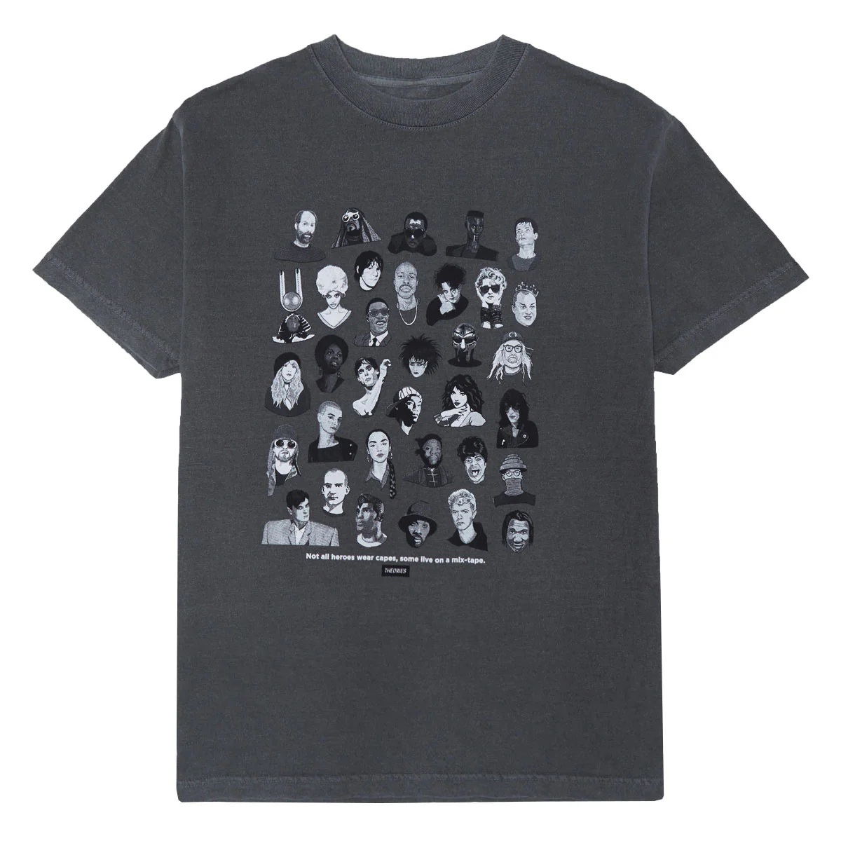 Theories Mixtape T-Shirt - Garment Dyed Faded Black
