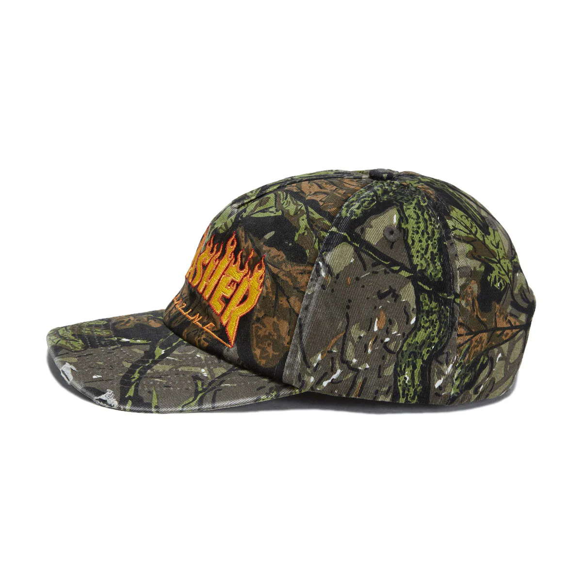Thrasher Flame Distressed Snapback Hat - Camo - Image 3