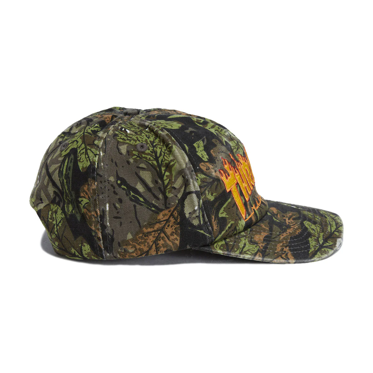 Thrasher Flame Distressed Snapback Hat - Camo - Image 4