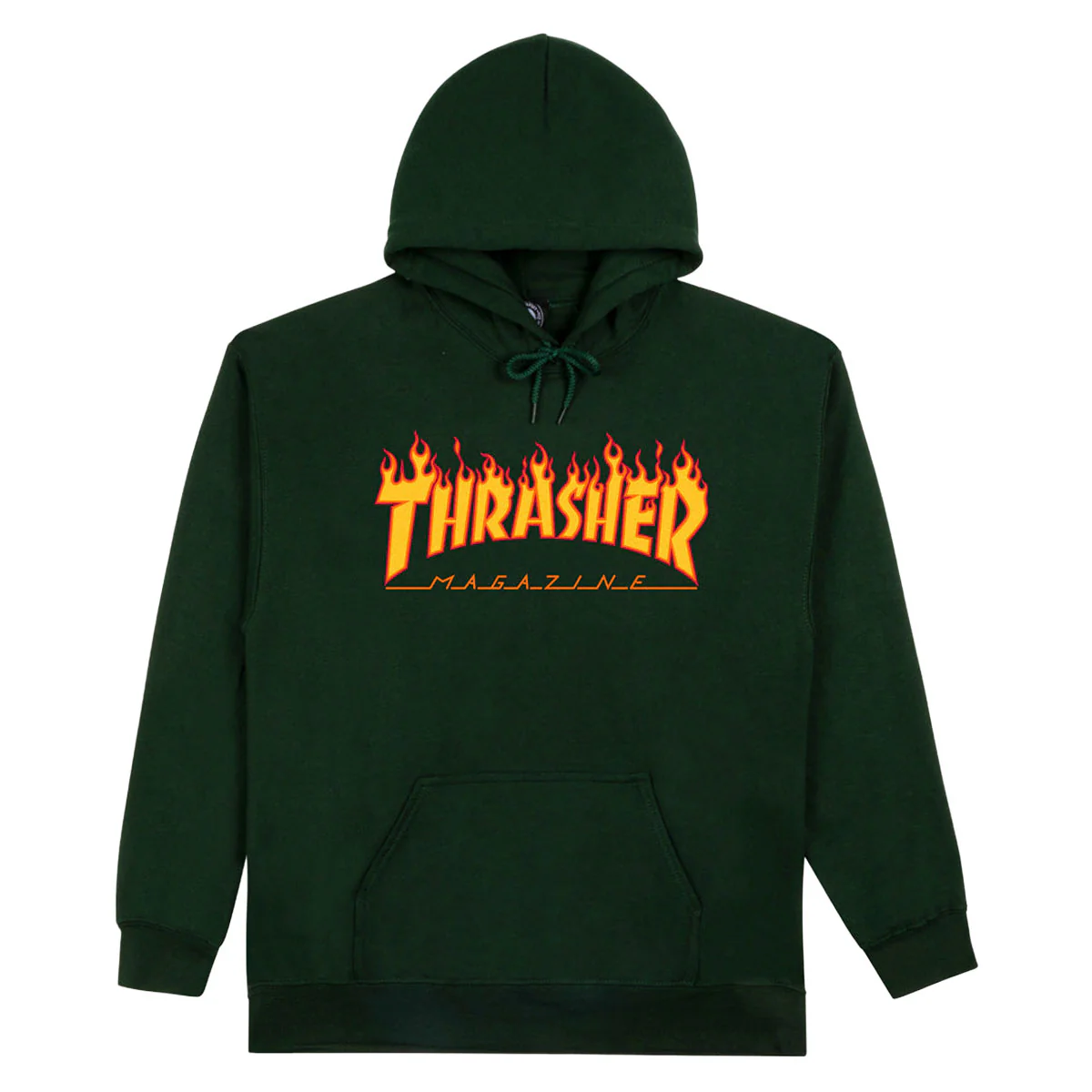 Thrasher Flame Hoodie - Forest Green