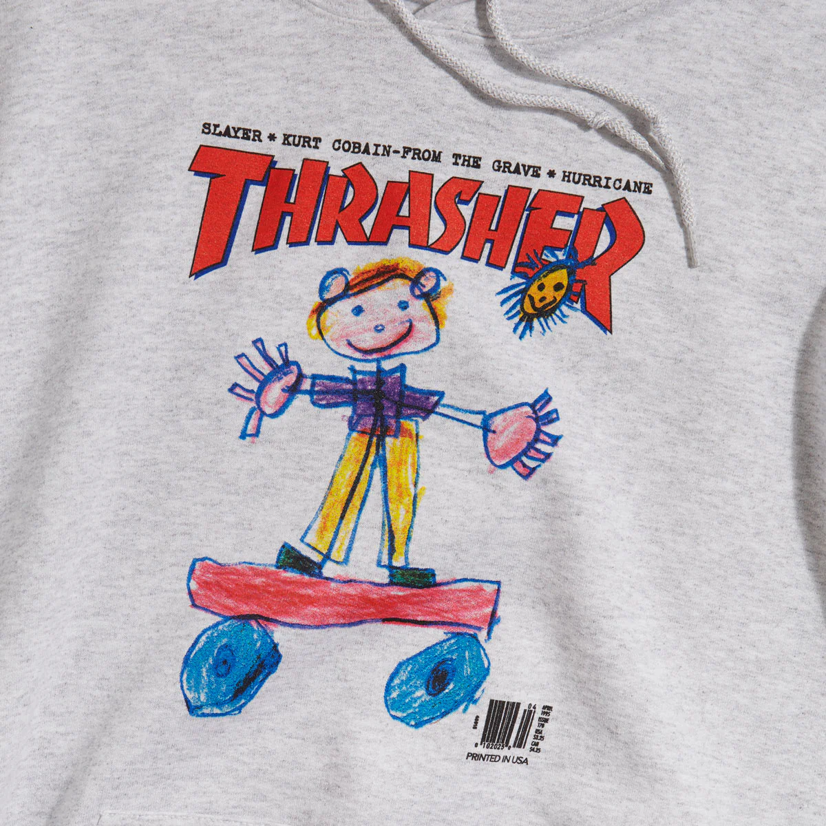 Thrasher Kid Cover Hoodie - Ash - Image 2