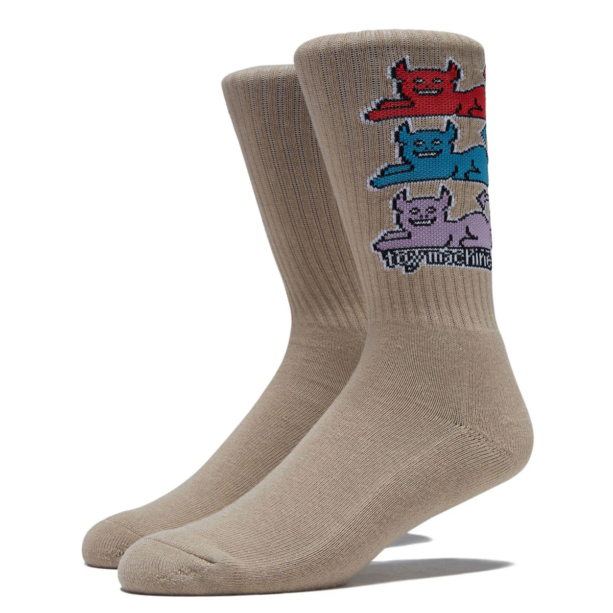 Toy Machine Triple Cat Socks - Tan