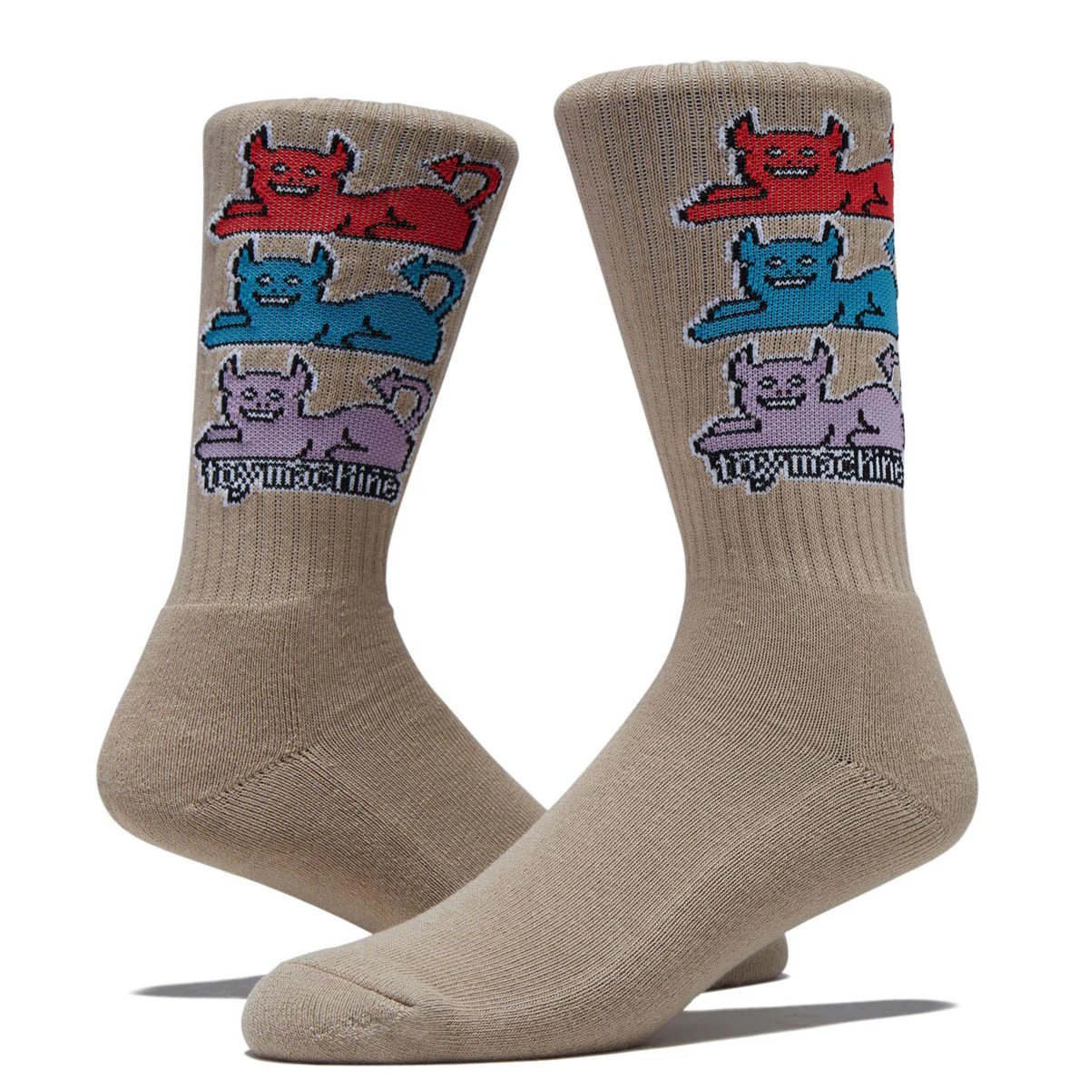 Toy Machine Triple Cat Socks - Tan - Image 2