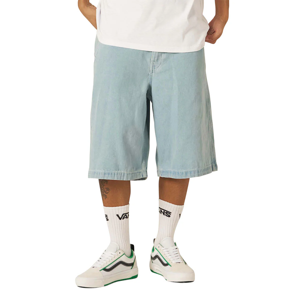 Vans LX Authentic Chino Baggy Denim Shorts - Light Stonewash - Image 3