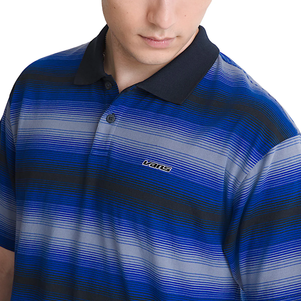 Vans Molino Shadow Stripe Polo Shirt - Royal Cobalt - Image 3