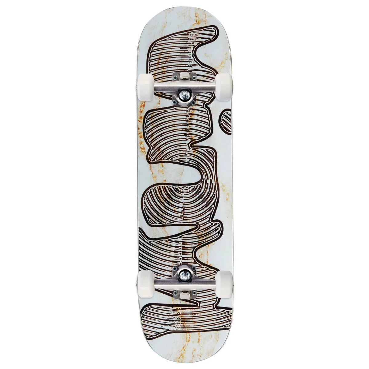 Vinyl Spiral Skateboard Complete - White Marble - 8.50"