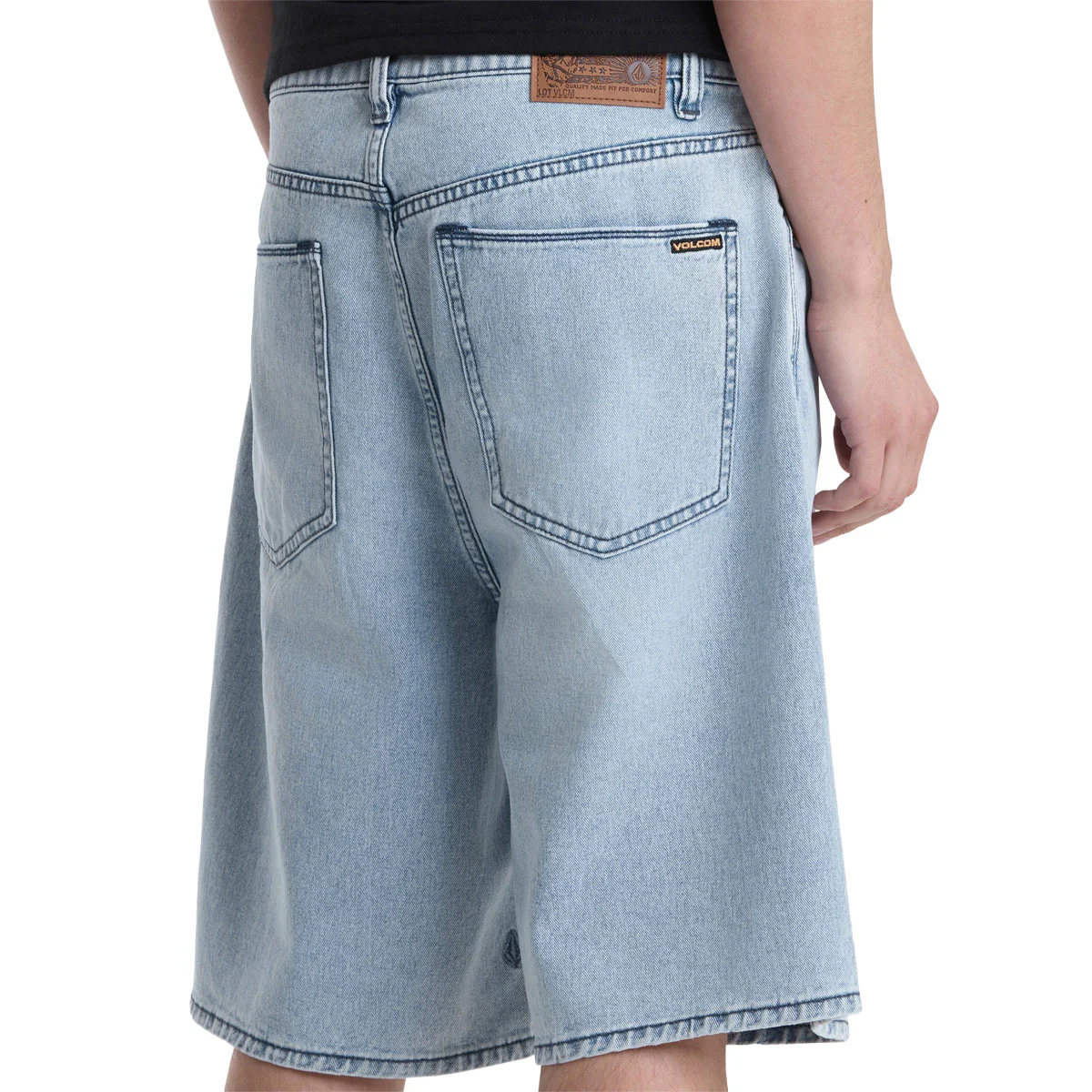 Volcom Billow Denim 22 Shorts - Dust Bowl Indigo - Image 4