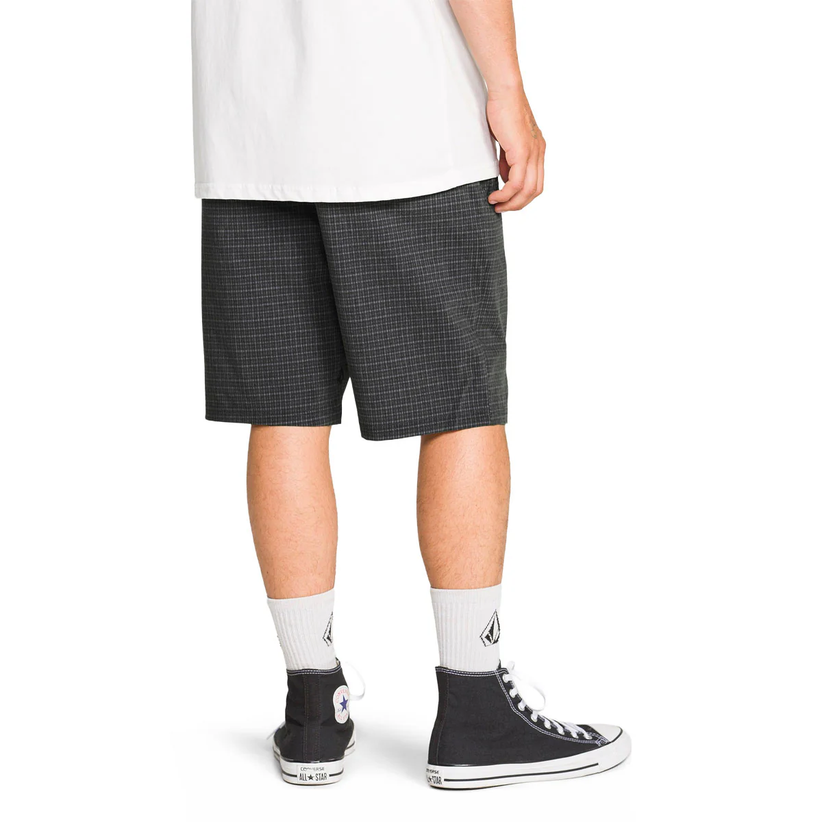 Volcom Mix Frickin Cross Shred 20 Shorts - Black Plaid - Image 4