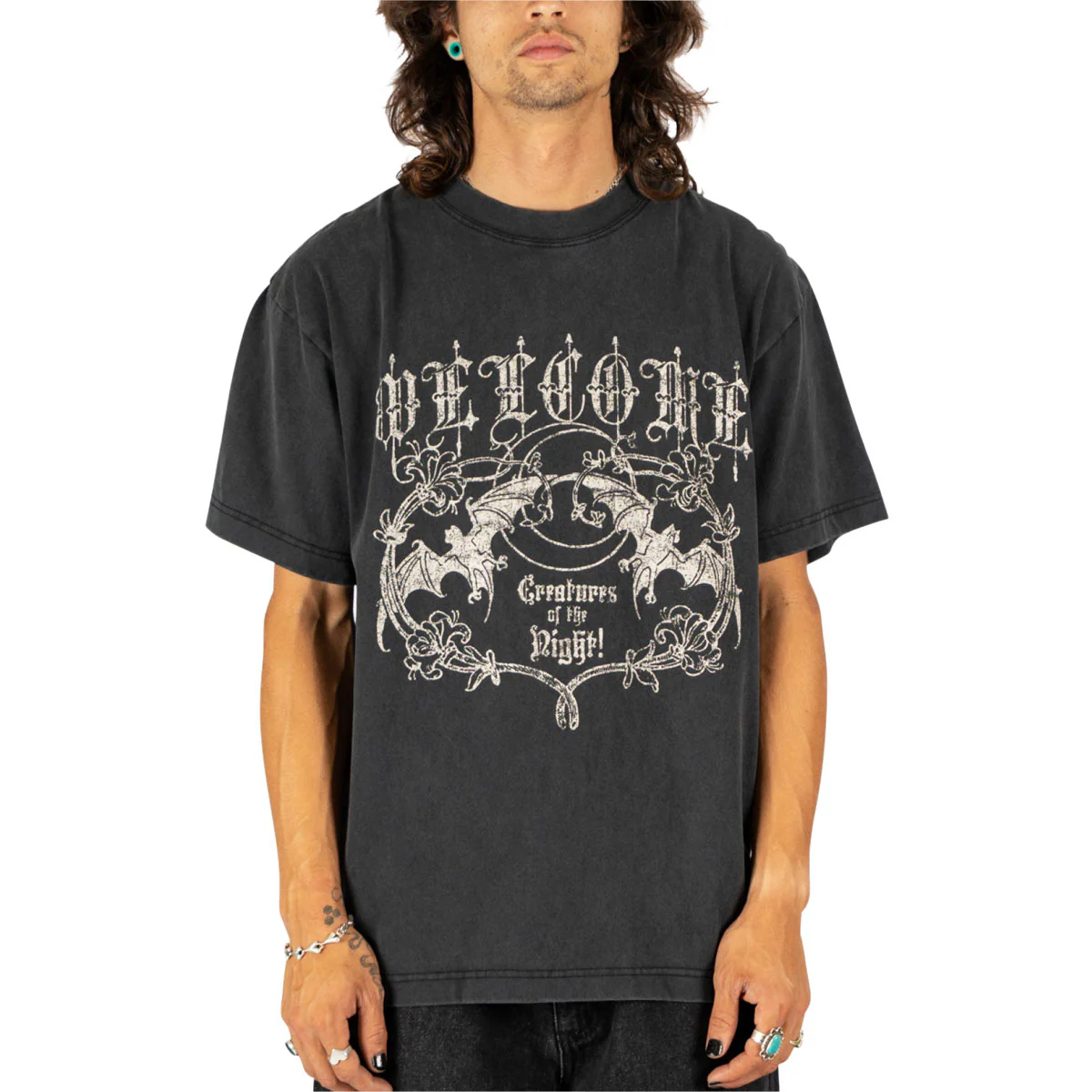 Welcome Night Creature T-Shirt - Vintage Black - Image 2