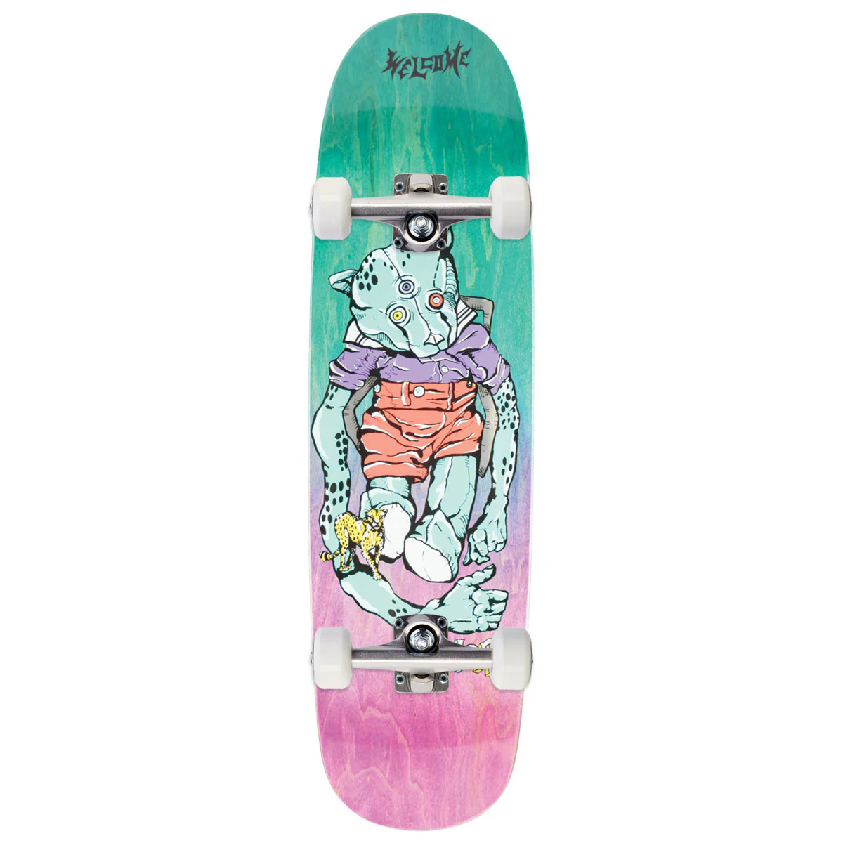 Welcome Teddy Nora Vasconcellos On Sphynx Skateboard Complete - Teal/Purple Gradient Stain - 8.80"