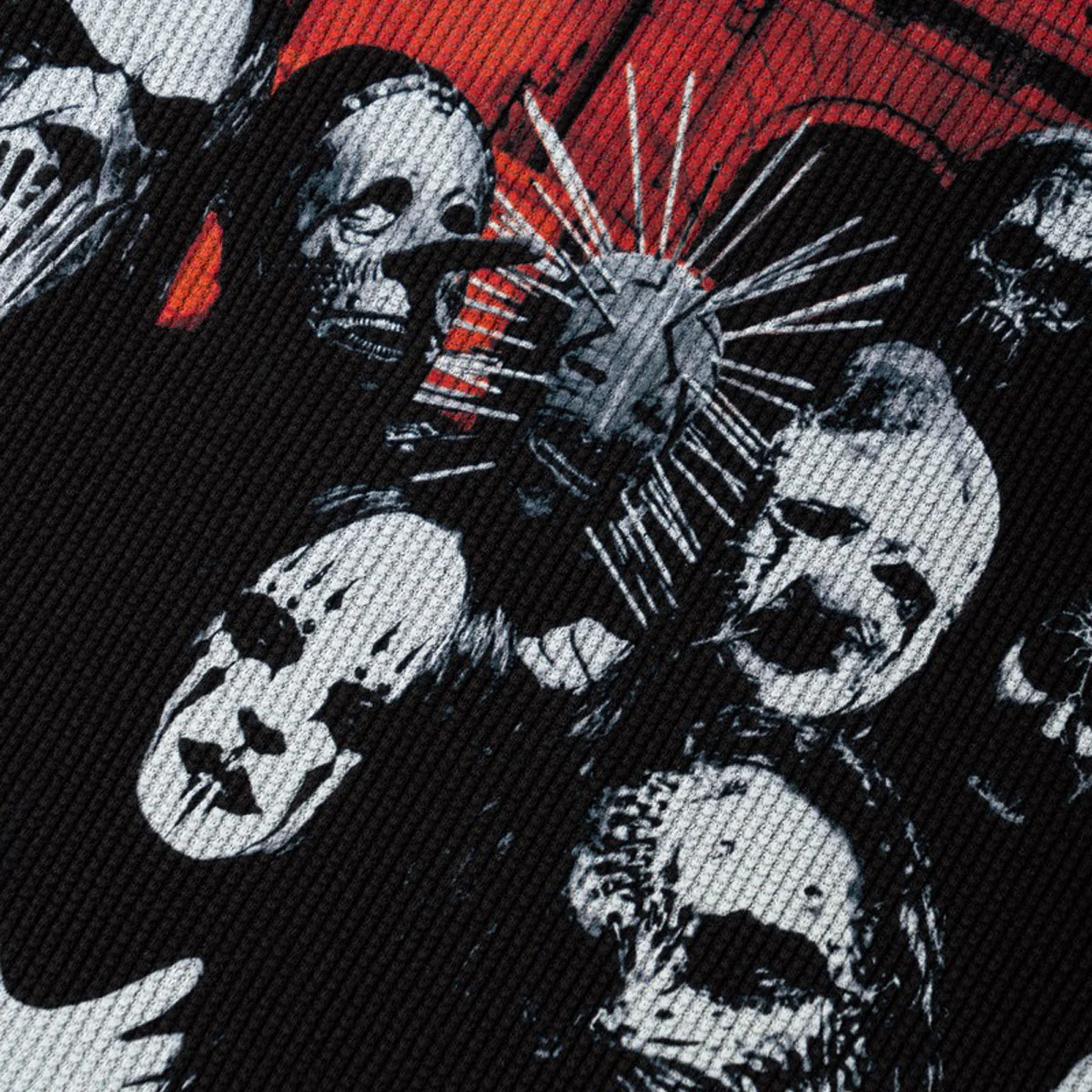 Welcome x Slipknot Masks Contrast Stitch Long Sleeve Thermal Shirt - Black/White - Image 4