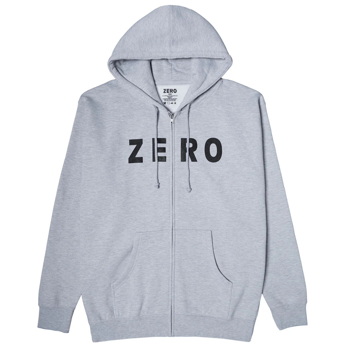 Zero Army Zip Up Hoodie - Heather Grey/Black
